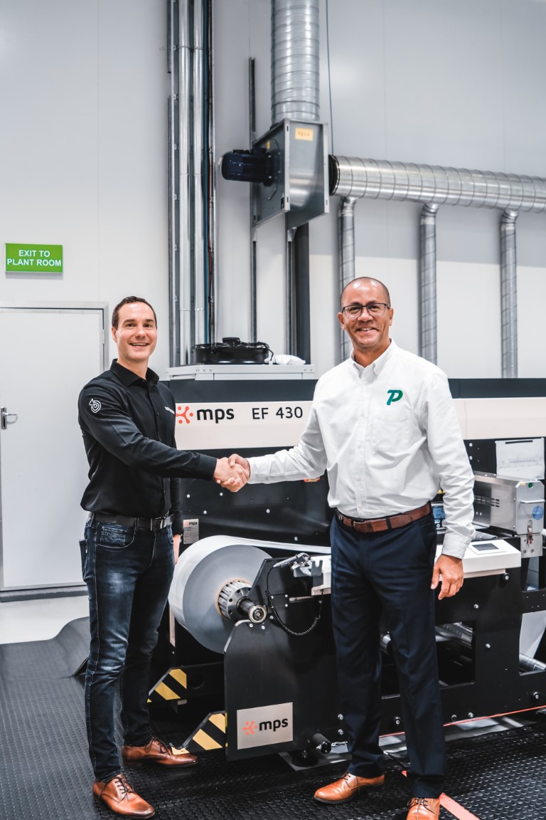 MD of Rotocon, Patrick Aegenvoort with MD of TubePac International, Glenton Pick